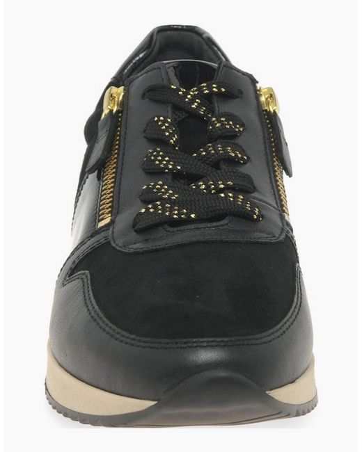 Gabor Black Lulea Casual Trainers