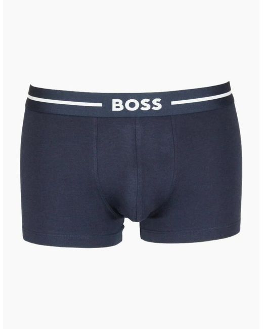 Boss Blue 3-Pack Bold Logo Boxer Trunks, Combination for men