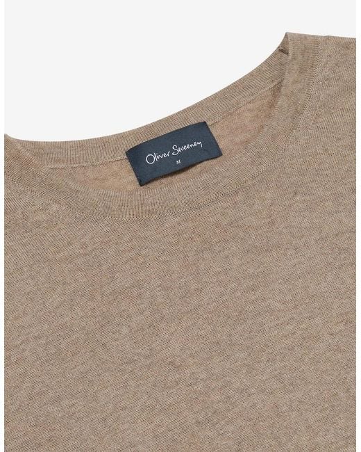 Oliver Sweeney Natural Merino Wool Crew Neck Jumper for men