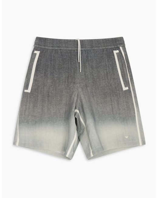 Emporio Armani Gray Jersey Shorts for men
