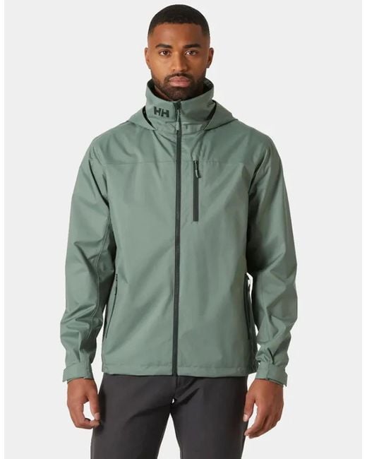 Helly Hansen Green Crew Hooded Jacket 2.0 Cactus for men