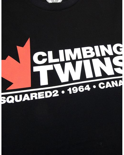 DSquared² Black Climbing Twins T-Shirt for men
