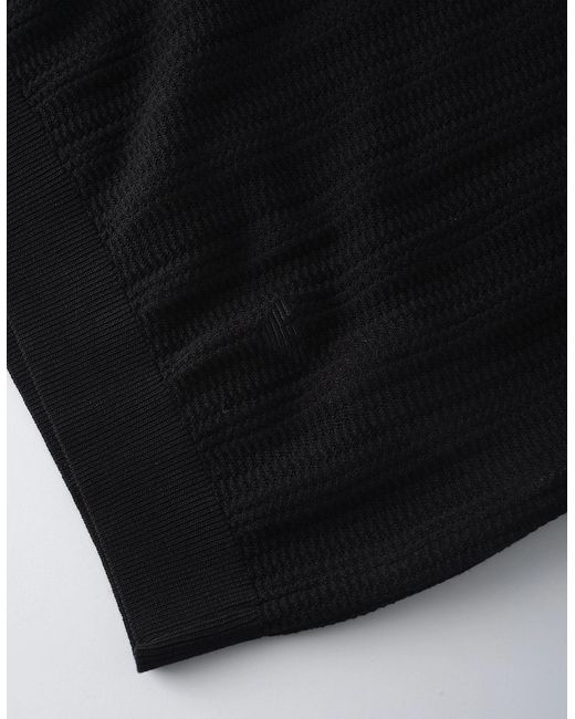 Emporio Armani Black Knitted Polo for men