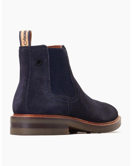 Base London Blue Portland Chelsea Boots for men