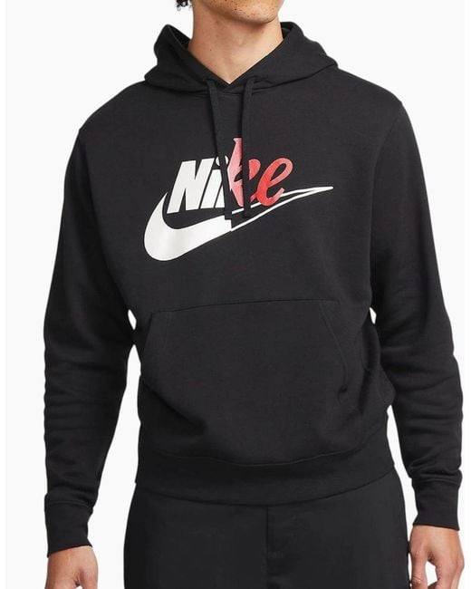 Nike Blue Hoodie Cut Logo Fleece Sportswear Pullover Sport Hooded Sweatshirt for men