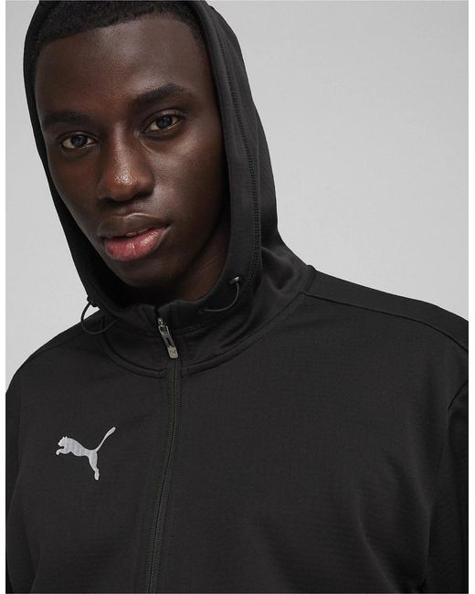 PUMA Black Teamfinal Training Fleece Jacket Tracksuit Top for men