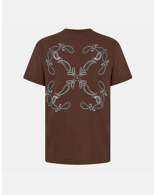 Off-White c/o Virgil Abloh Brown Bandana Crew Neck Short Sleeve T-Shirt for men