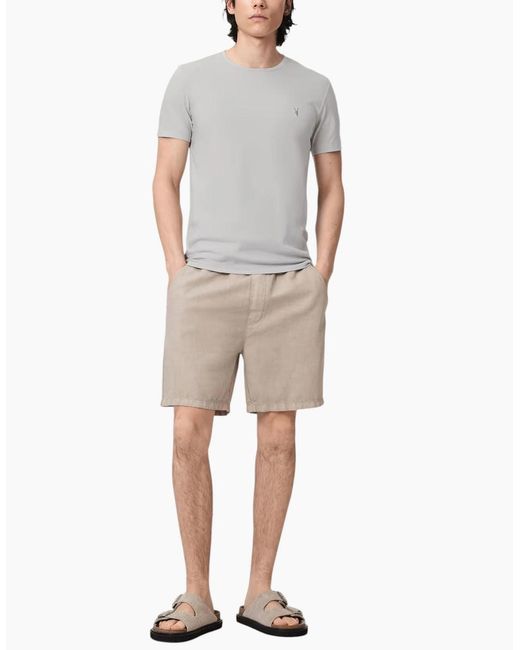 AllSaints White T Shirts Lycra Stretch Cotton Crew Neck Short Sleeve Summer Tee for men