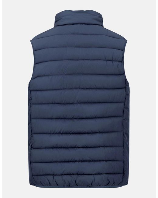 Fynch-Hatton Blue Stand Collar Light Weight Vest Dark for men