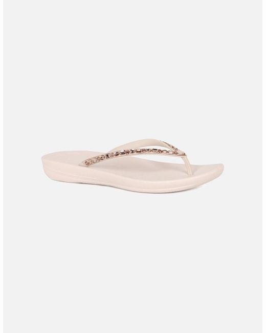Fitflop White Iqushion Toe Post Sandals