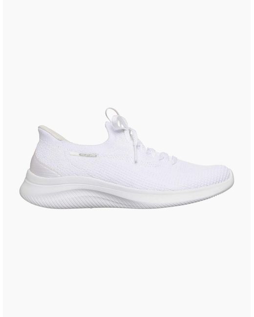 Skechers White Ultra Flex 4.0 Textile Standard Trainers