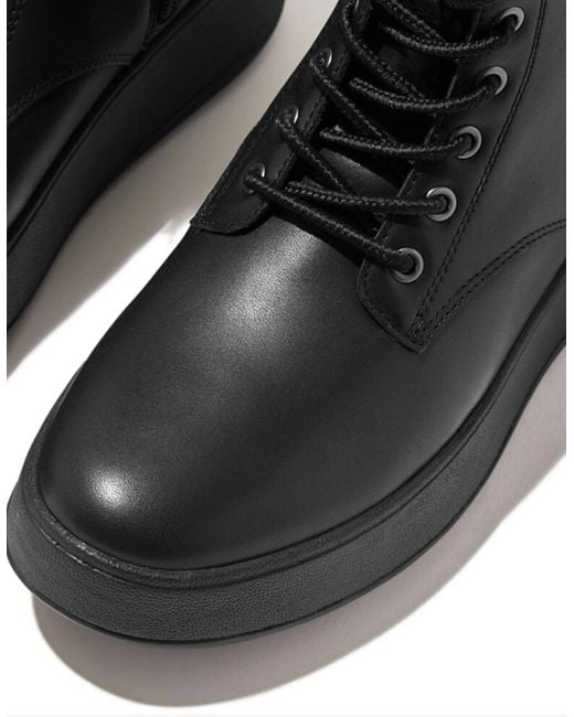 Fitflop Black F-Mode Flatform Ankle Boots All