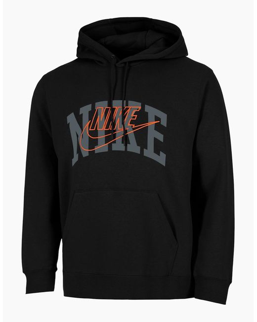 Nike Black Hoodie Club Fleece Pullover Long Sleeve Hooded Jumper Sports Gym Top for men