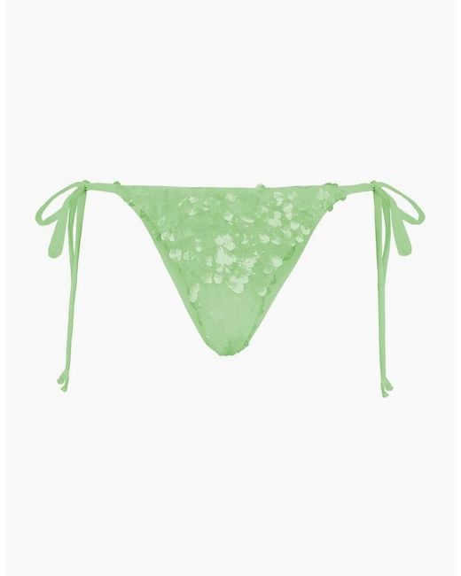 Oceanus White Sienna Sequin Embroidery Bikini Bottoms Multi Colour