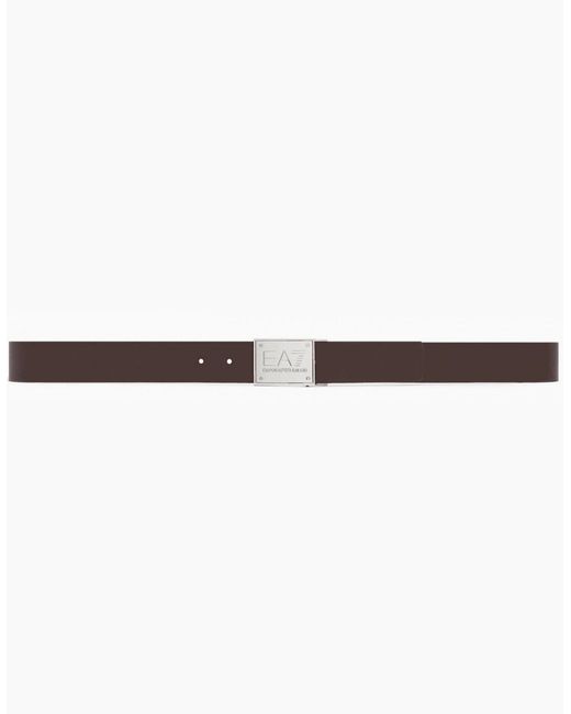 EA7 Gray Tan Reversible Belt for men