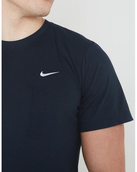 Nike Blue Embroidered Logo Swoosh T Shirt for men
