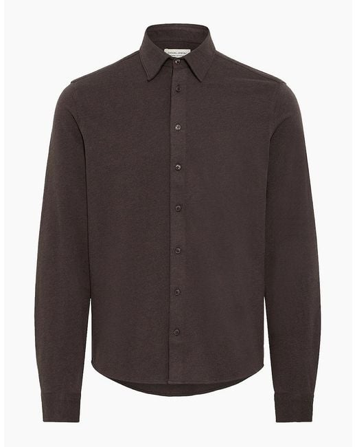 Casual Friday Gray Farkan Stretch Jersey Slim Fit Shirt for men