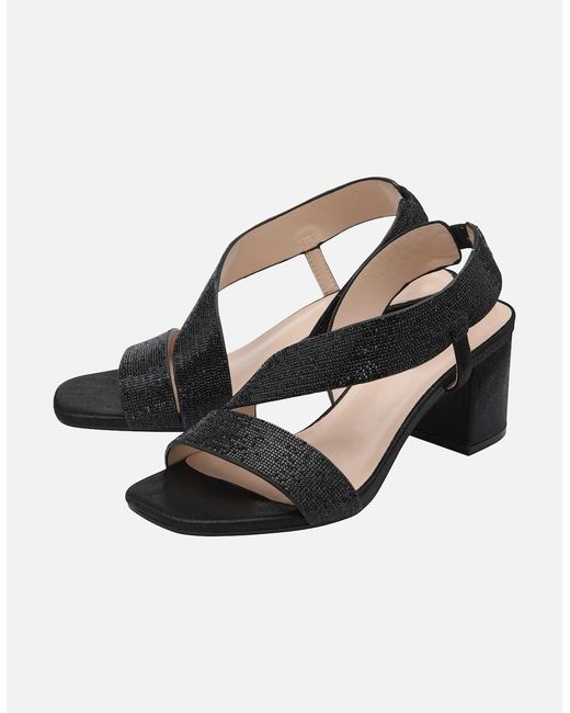 Lotus Black Galacia Heeled Sandals