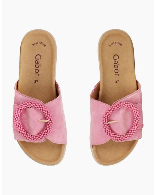 Gabor Pink Everly Mule Sandals