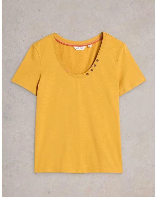 White Stuff Orange Nadia Short Sleeve Tee Mid
