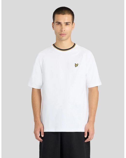 Lyle & Scott White Tipped Track T-Shirt for men