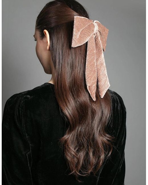 Nooki Design Red Crinkle Velvet Bow Dusty