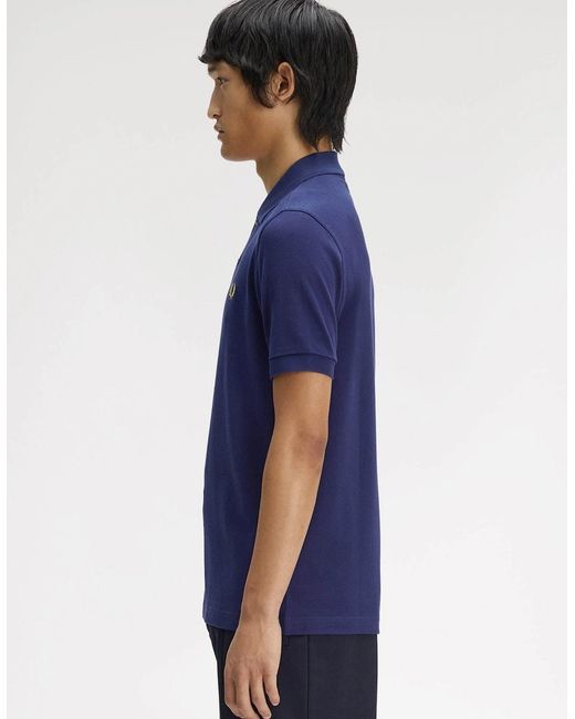 Fred Perry Blue Plain Signature Polo Shirt for men