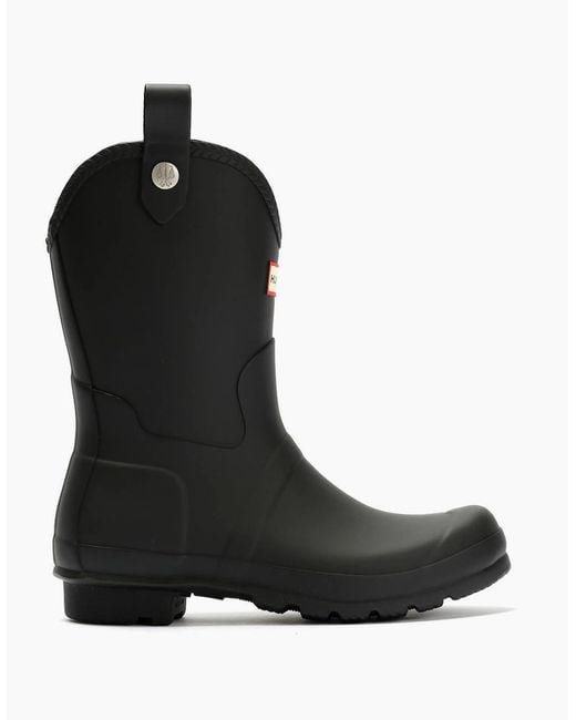 Hunter Black Original Cowboy Rubber Wellington Boots