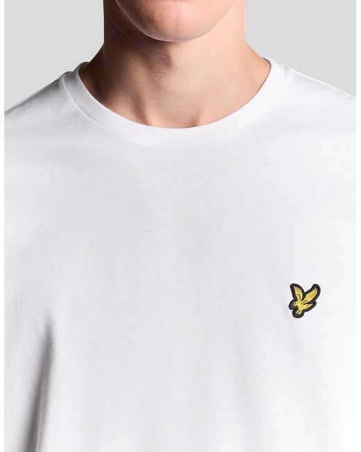 Lyle & Scott White Long Sleeve Cotton T-Shirt for men