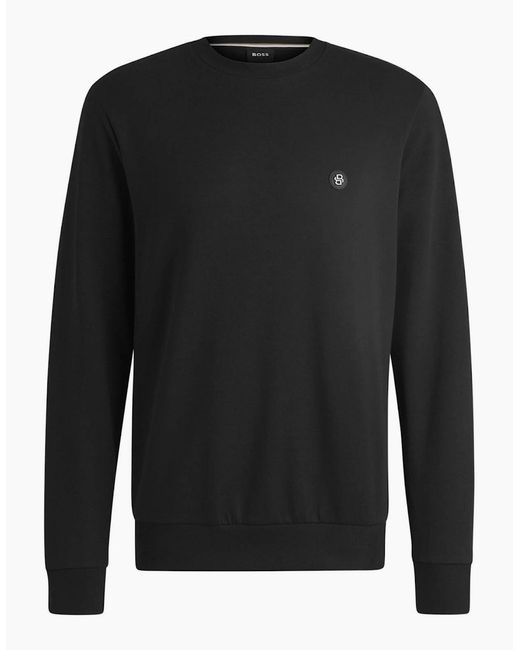 Boss Black Patch Crewneck Sweater for men