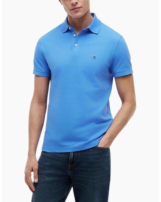 Tommy Hilfiger Blue Polo Shirts Cotton Golf Top