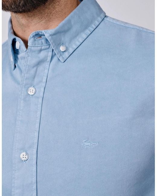 aubi Blue Hessle Button Down Shirt for men