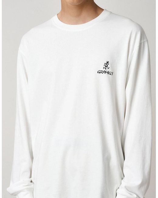 Gramicci White One Point Logo Long Sleeve T-Shirt for men
