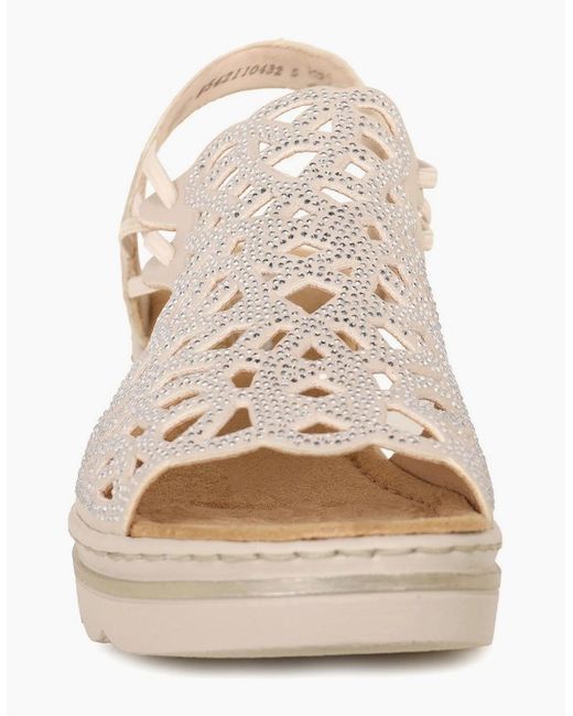 Rieker Natural Honduras Wedge Heel Sandals