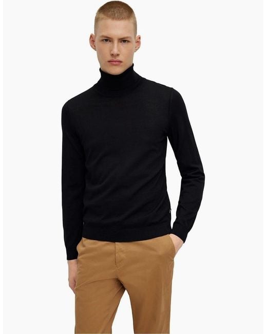 Boss Black Turtle Neck Long Sleeve Sweater for men
