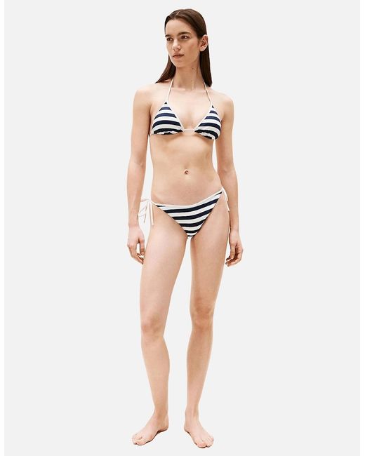 Tommy Hilfiger White Nautical Stripe Ribbed Bikini Bottoms, /Ivory