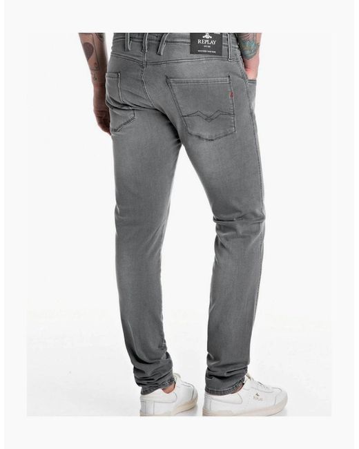 Replay Gray Power Stretch Anbass Slim Jean for men