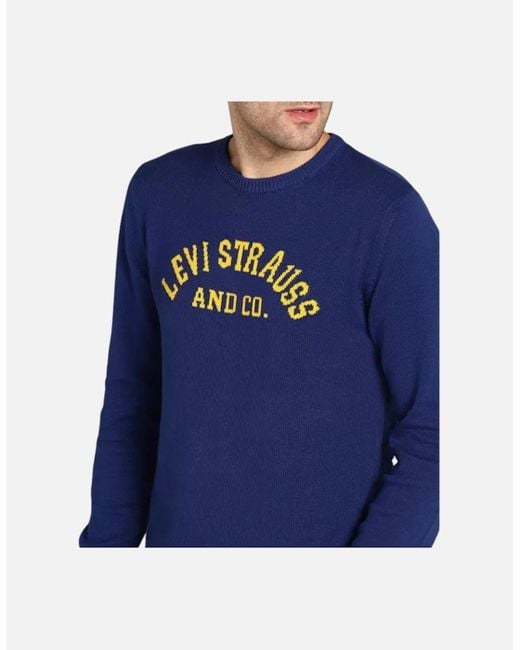 Levi's Blue Levi's Sweatshirts Jumper Sweat Retro Crew Neck Casual Cotton Levi Sweater for men