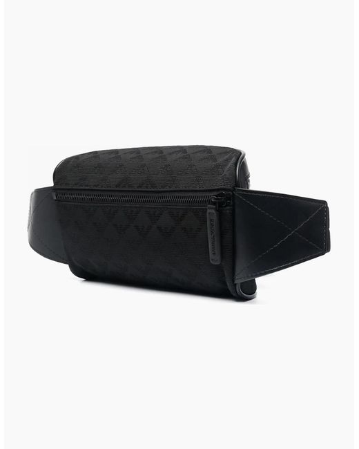Emporio Armani Black Branded Belt Bag for men