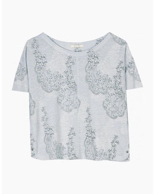 White Stuff Blue Tumble Floral Jersey Tee Aw17