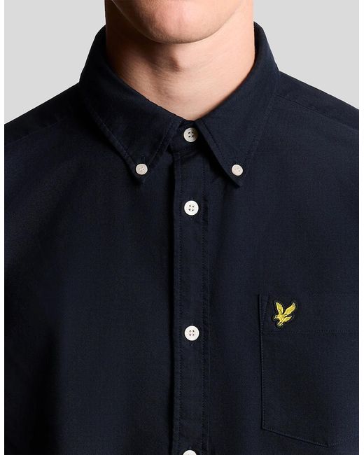 Lyle & Scott Blue Cotton Button Down Oxford Shirt for men