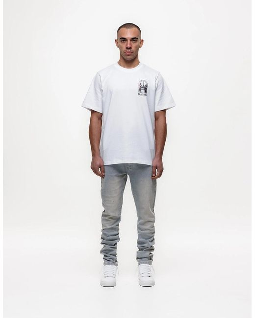 Magrit Gray Painted Slim Jeans for men