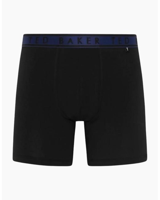 Ted Baker Black 3-Pack Contrast Waistband Boxer Briefs, W/ /Pool/Burgundy for men