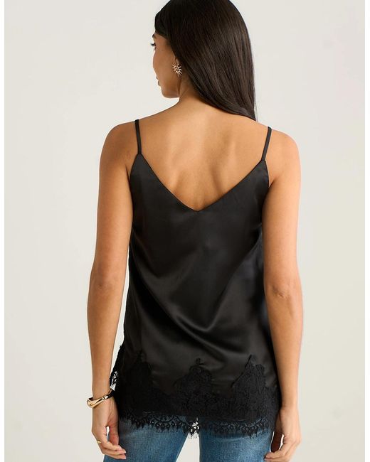 Gini London Multicolor Satin Lace Trim Cami Top