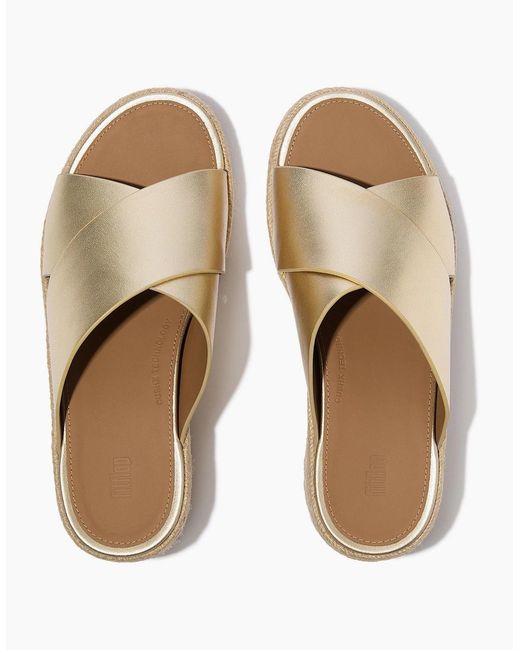Fitflop Natural Platfforms Leather Platino Sandals
