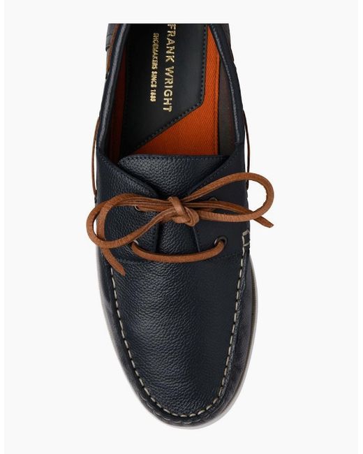 Frank Wright Black Reaney Boat Shoes for men