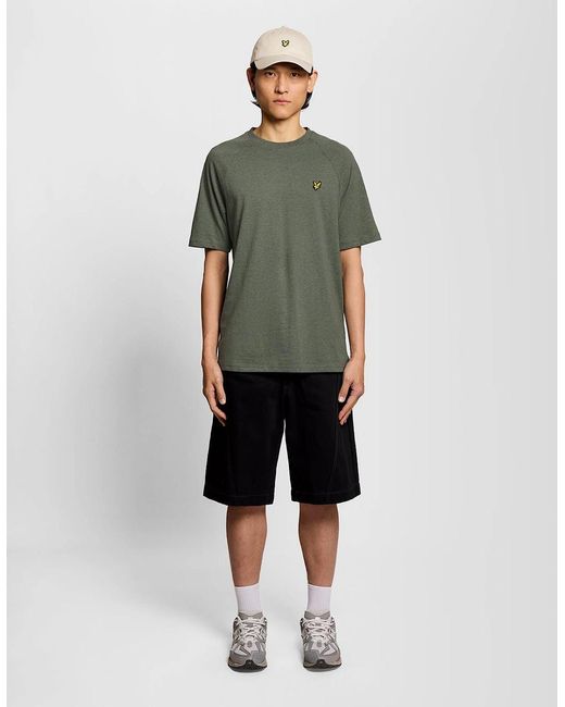 Lyle & Scott Green Marl Raglan T-Shirt for men