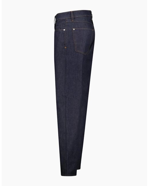 Stone Island Blue Denim-Raw Jeans for men
