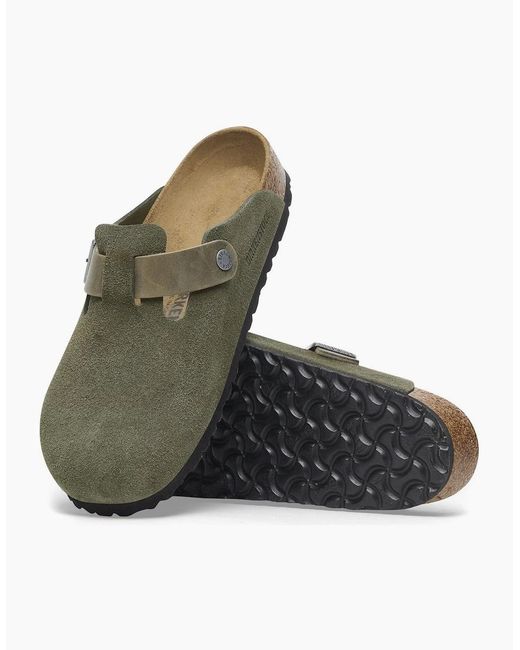 Birkenstock Boston Brown Suede Sandals for men