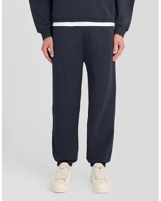 Lyle & Scott Blue Heavyweight Loopback Cotton Joggers for men